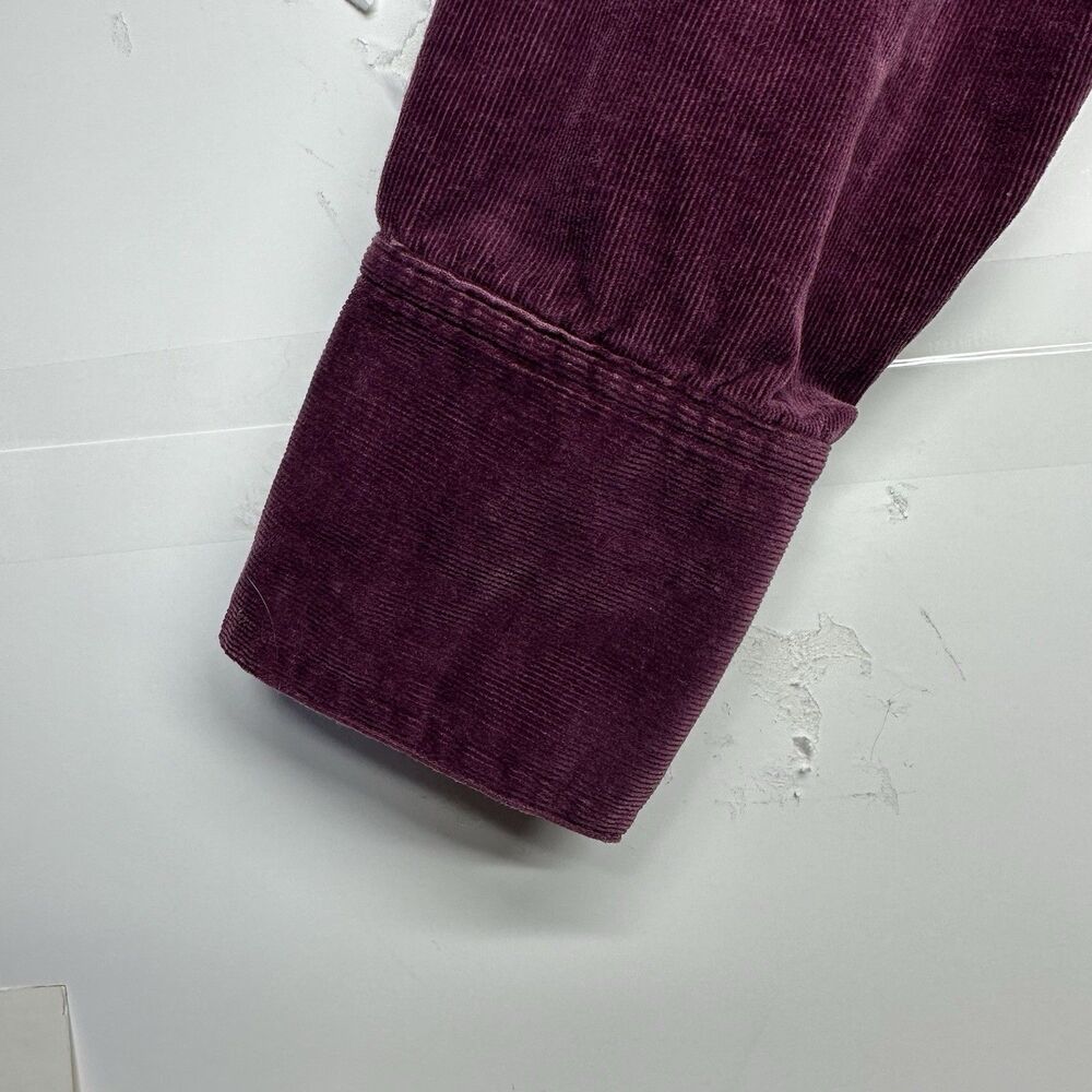 Charter Club Women’s Medium Corduroy Jacket Purple Zip Front Long Sleeve - Picture 3 of 12